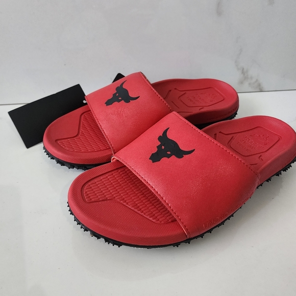 Under Armour Project Rock Slides SandalsThe Rock Dwayne Johnson BLOOD, SWEAT - Picture 3 of 6